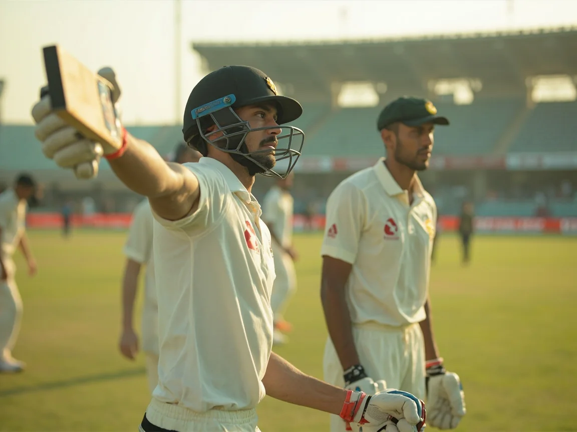 Editorial cricket photograph of a generic Indian auction stage